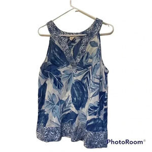 WOMENS Blouse Large Blue and white top